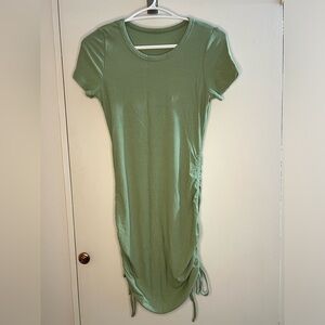 Light Green Ruched Sleeve Top